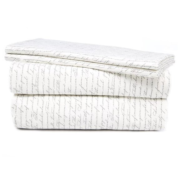 Living Colors 320 Thread Count Queen Sz All-Cotton 4-Piece Sheet Set Solid/Print - Picture 2 of 5